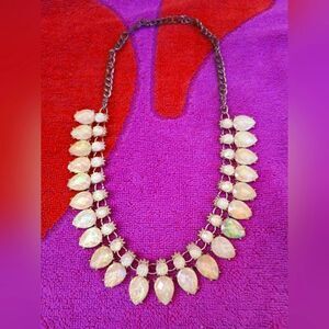 Faux Opal Necklace Fashion Jewelry Princess Cut
